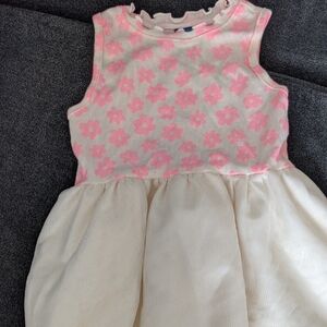 Floral Pink and Cream Kids Dress